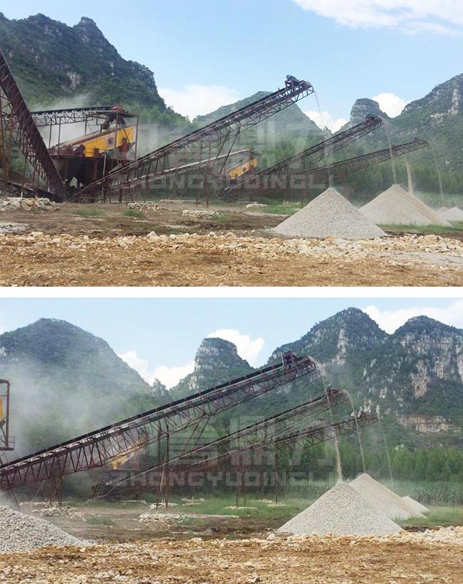 廣西來(lái)賓時(shí)產(chǎn)100噸石子生產(chǎn)線 廣西來(lái)賓時(shí)產(chǎn)100噸石子生產(chǎn)線